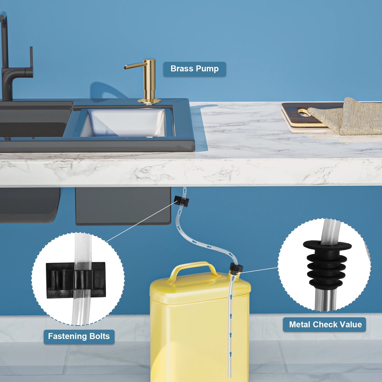 kit de tube d'extension pour distributeur de savon en laiton - vue 6 sur 6