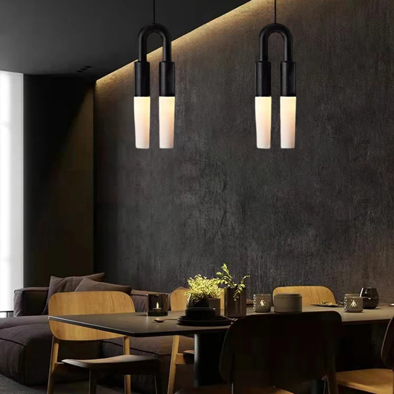 suspension led en métal avec cordon réglable et acrylique