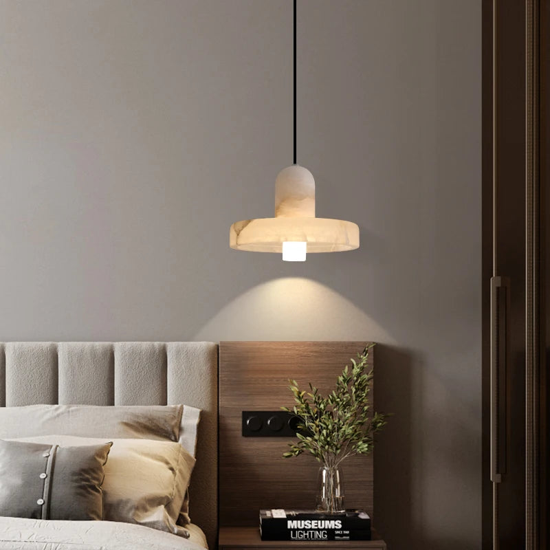 lustre en marbre espagnol de luxe tout en cuivre pour restaurant b & b - vue 2 sur 6
