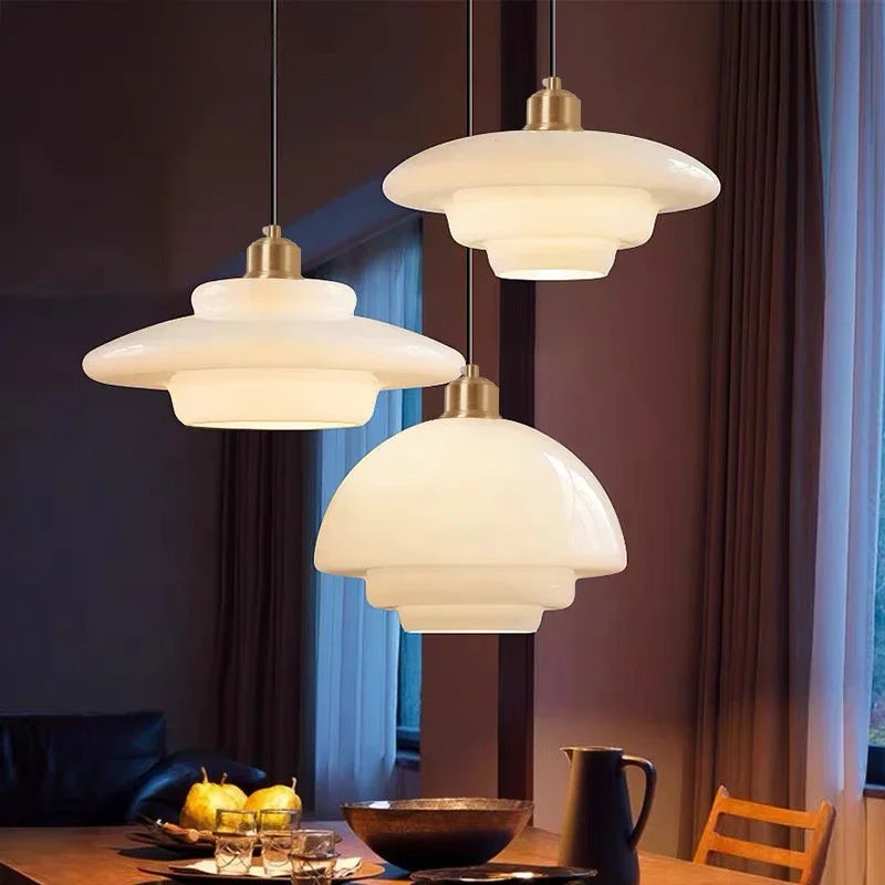 lustre minimaliste en verre pour décoration intérieure moderne