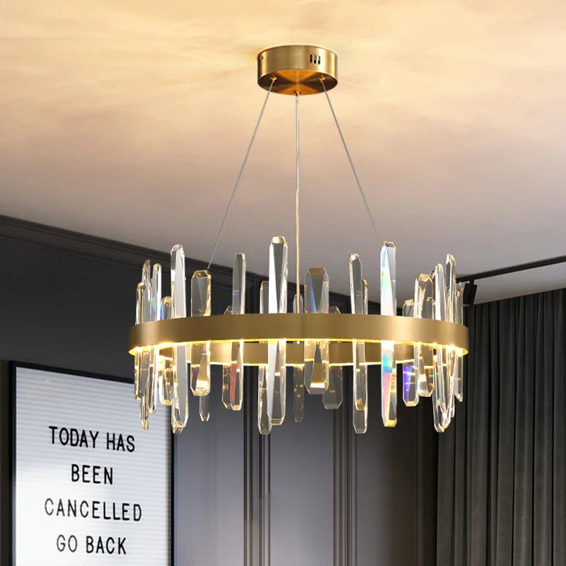 lustre en cristal à led design moderne pour intérieur - vue 4 sur 11