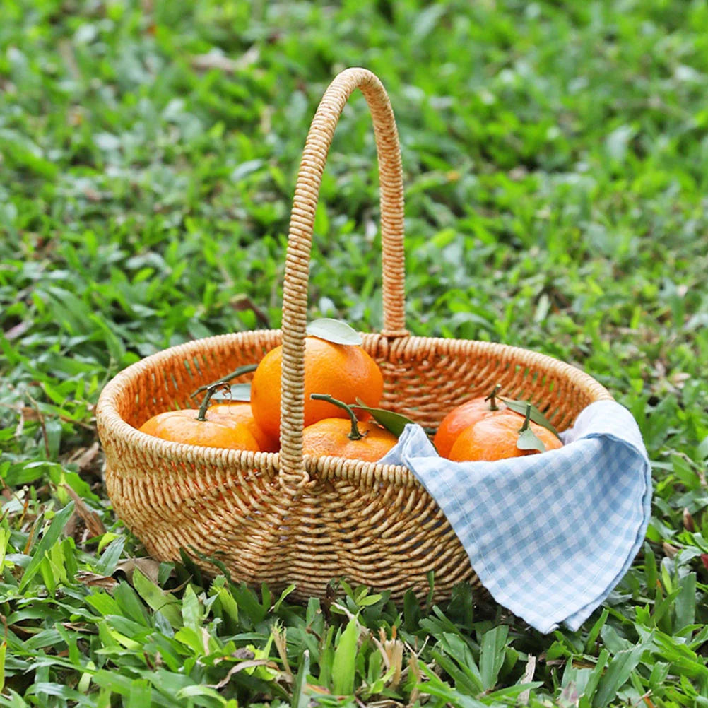 panier en osier tressé pour pain et nourriture en voyage - vue 5 sur 7
