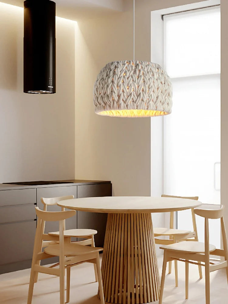 lustre nordique en corde tissée à la main pour éclairage intérieur - vue 4 sur 7