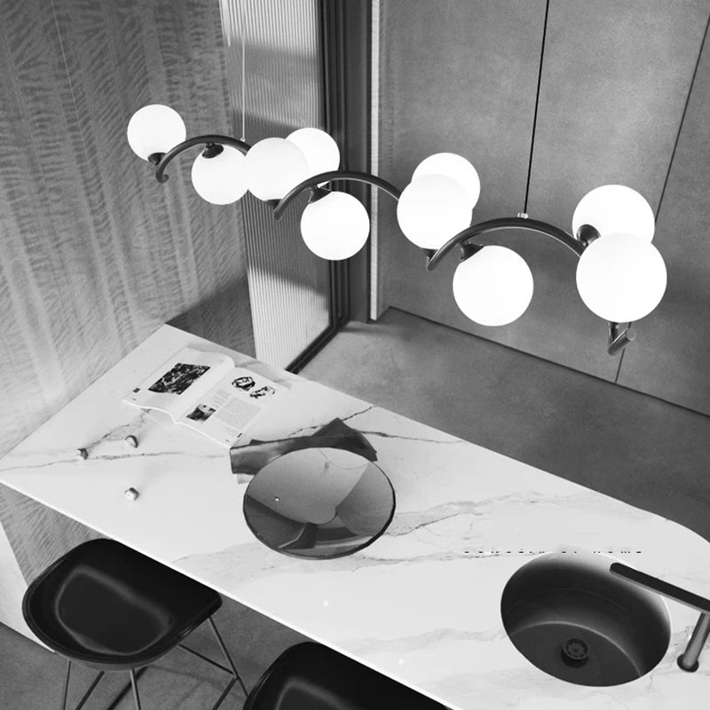 lustre led moderne pour éclairage intérieur suspendu - vue 4 sur 8
