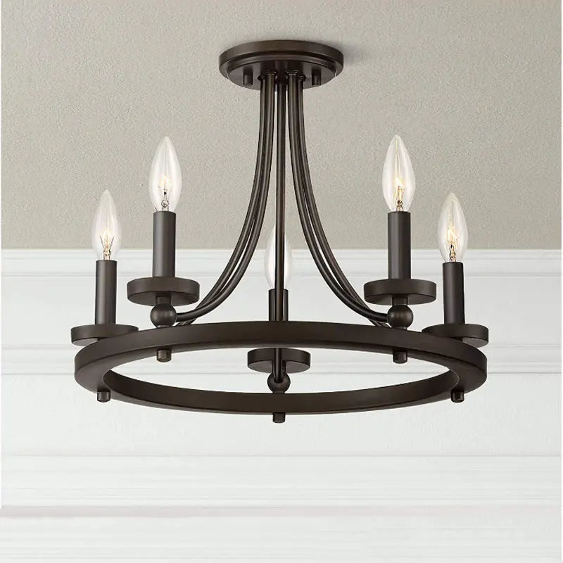lustre américain en fer avec bougies simple personnalité rétro