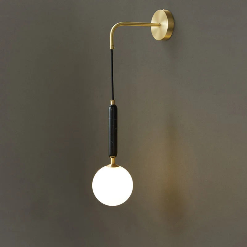 Applique murale led en marbre design nordique moderne décorative - vue 4 sur 9