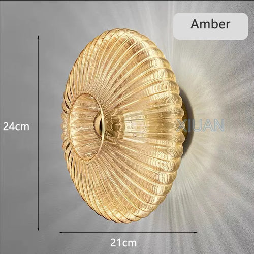 Moderne Wandleuchte Grau Amber Weiß - vue 8 sur 8