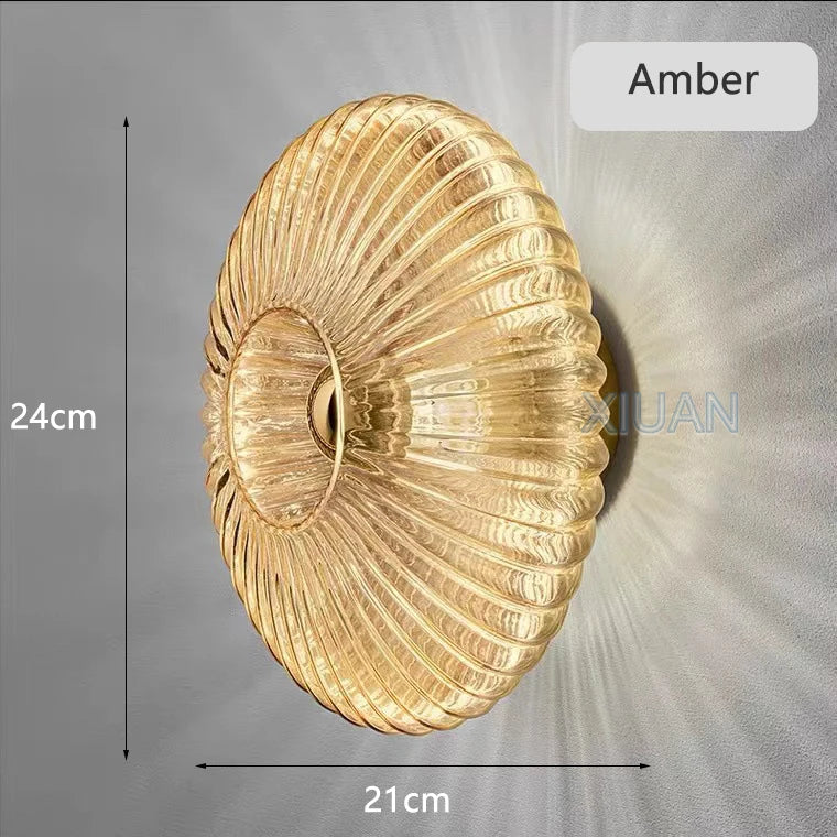 Moderne Wandleuchte Grau Amber Weiß - vue 7 sur 8