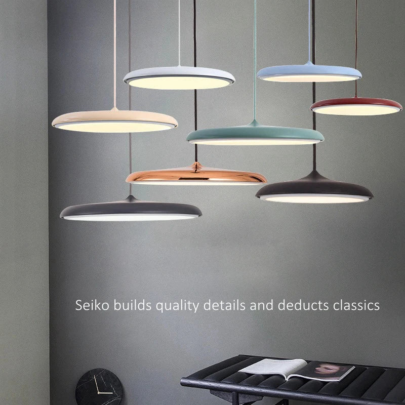 lampe led suspendue design nordique avec soucoupe volante - vue 2 sur 14