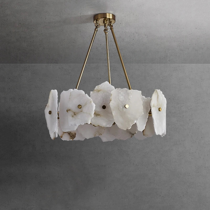 lustre de luxe en marbre naturel led pour restaurant et bar