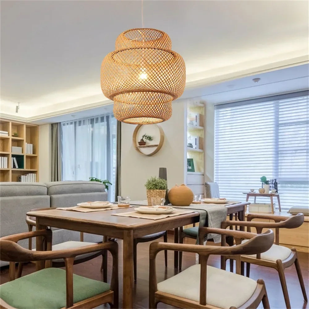 Suspension classique en bambou tissé - vue 5 sur 8
