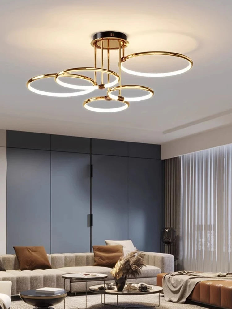 lustre décoratif moderne en anneau pour intérieur élégant - vue 4 sur 10
