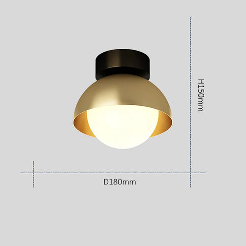 Moderne und minimalistische Kupfer-Deckenleuchte für den Flur mit drei Lichtfarben