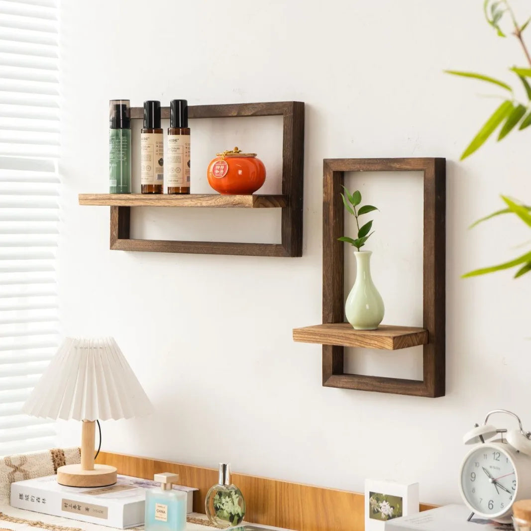 Wood Floating Wall Shelves Hanging Shelves for Wall Storage Rustic Farmhouse Decor for Bedroom Bathroom , Living Room Kitchen