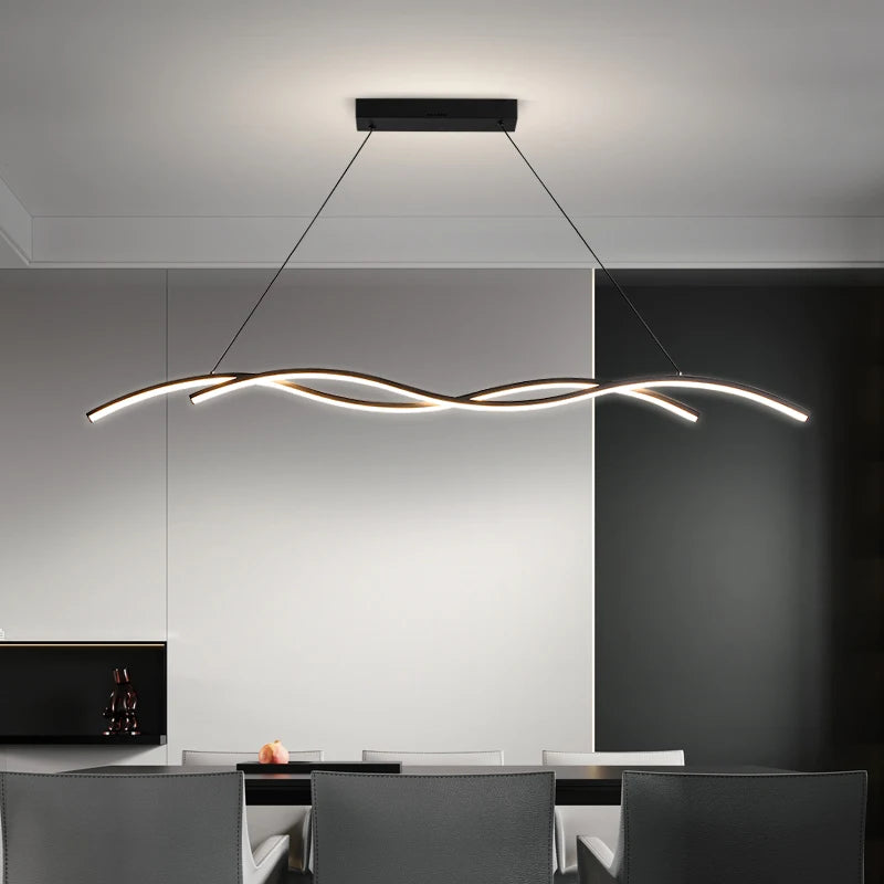 Modern minimalist dining room LED chandelier, living room, study room, bedroom, bar, interior decoration lighting chandelier - vue 2 sur 11