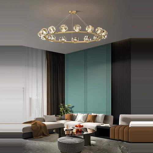 Art-déco-Deckenleuchte gold schwarz Design Kristall - vue 7 sur 24