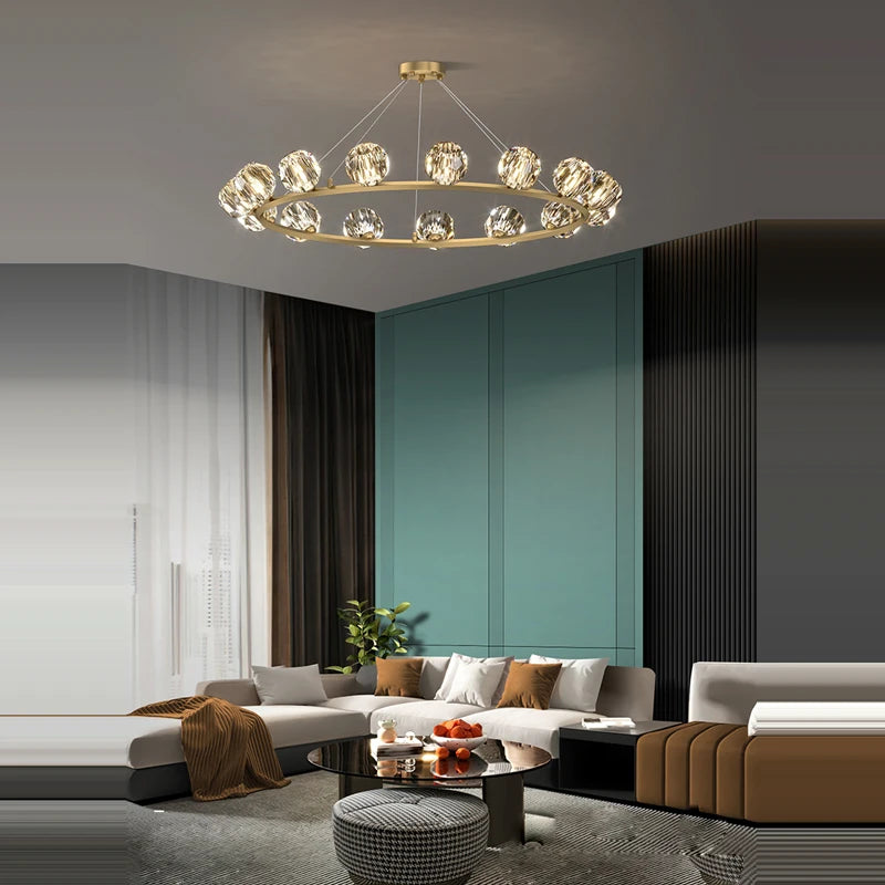 Art-déco-Deckenleuchte gold schwarz Design Kristall - vue 6 sur 24