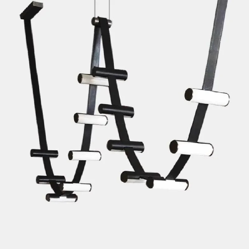Nordischer Leder-Kronleuchter Design für dekorative Pendelbeleuchtung - vue 6 sur 6