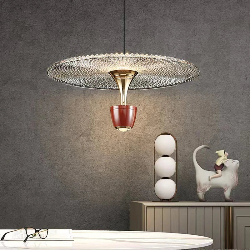suspension minimalistes modernes en verre grain d'eau - vue 4 sur 9