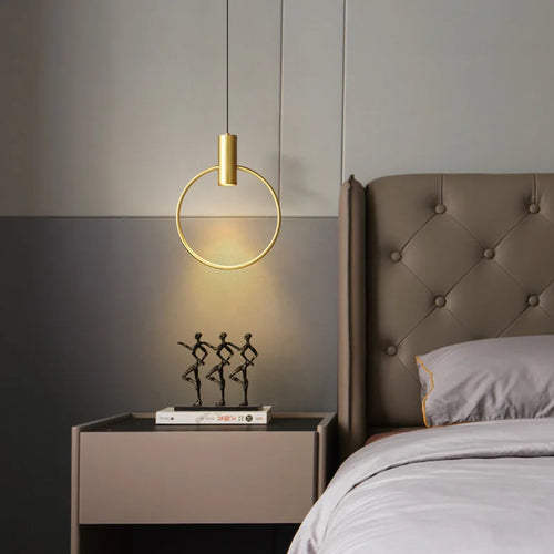 lustre minimaliste en laiton à 3 anneaux avec gradation variable