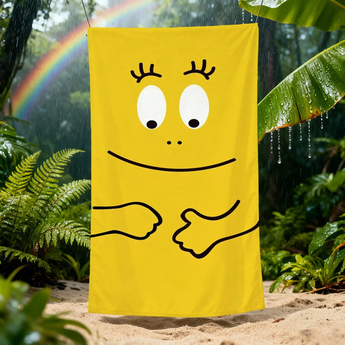 serviette de plage barbapapa cartoon douce sechage rapide - vue 5 sur 7