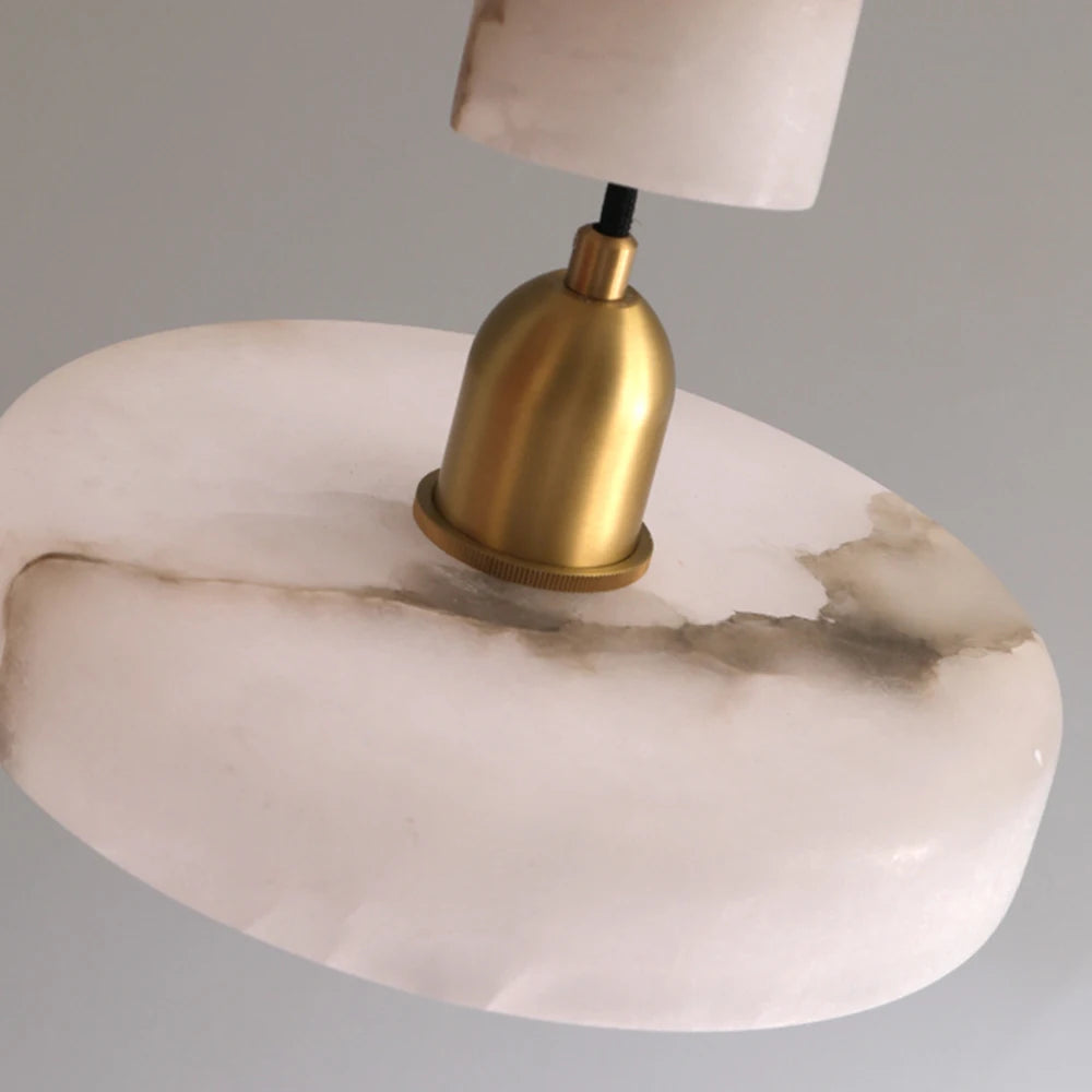 lustre en marbre espagnol de luxe tout en cuivre pour restaurant b & b - vue 5 sur 6