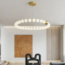 Runde LED-Pendelleuchte aus Messing, Kupfer und Aluminium dekorativ