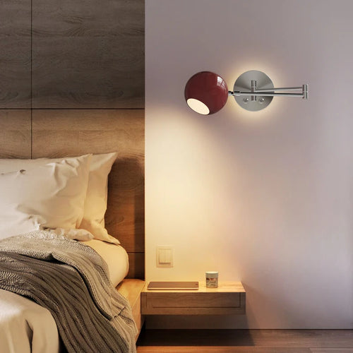 lampe de lecture murale style crème bras oscillant bauhaus interrupteur tactile