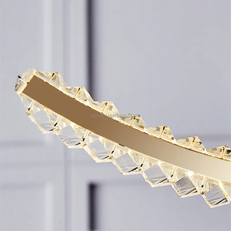 lustre led moderne en cristal de luxe en forme de s - vue 11 sur 14