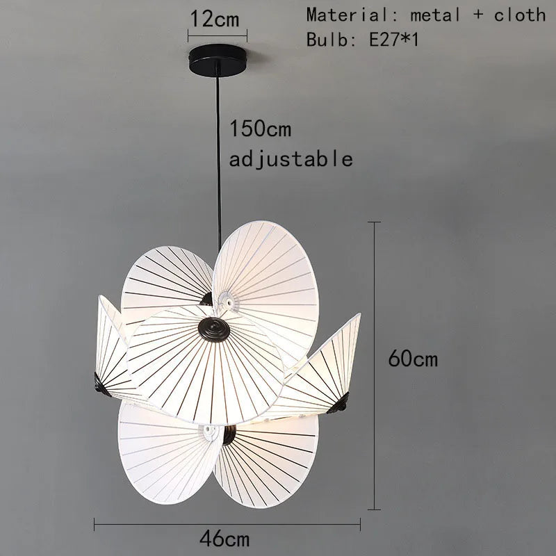 Design-Kronleuchter aus Stoff mit verstellbarem Kabel für stilvolle Wohnraumbeleuchtung