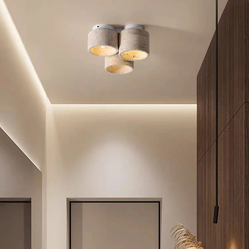 plafonnier en marbre naturel lampe suspendue pierre - vue 4 sur 7