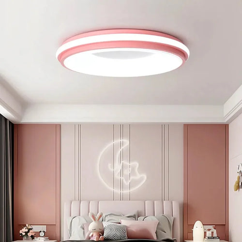 Nordische LED-Deckenleuchte Macaron rund modern für Zuhause - vue 3 sur 12