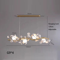 suspension lumineuse en verre design nordique ginkgo moderne