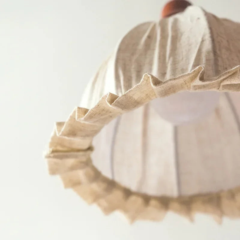lustre en forme de bourgeon romantique en coton et lin - vue 6 sur 8