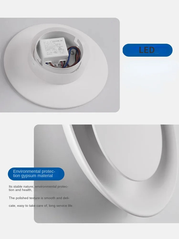applique murale en plâtre minimaliste design moderne luminaire LED créatif - vue 6 sur 8