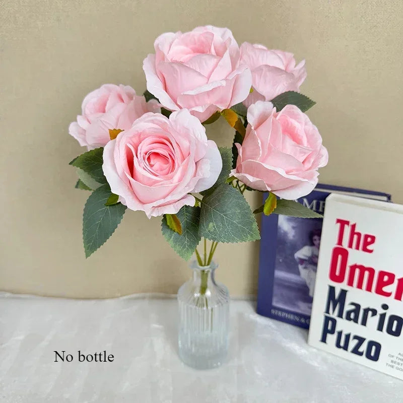 bouquet de roses artificielles en soie pour mariée décoration élégante - vue 14 sur 16