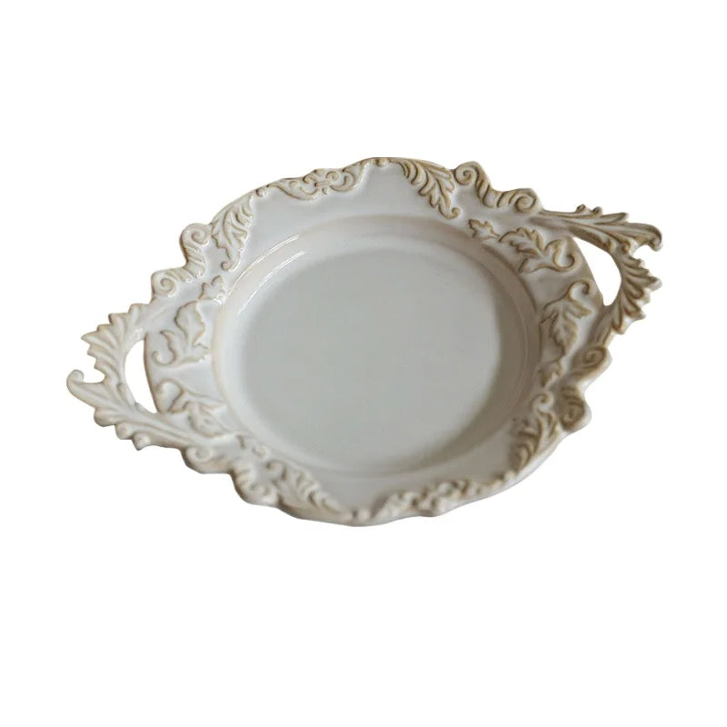 Assiette retro française ceramique pour pates dessert luxe