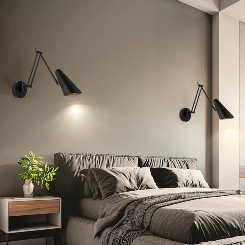 applique murale moderne rotative à bras télescopique pliable - vue 6 sur 18