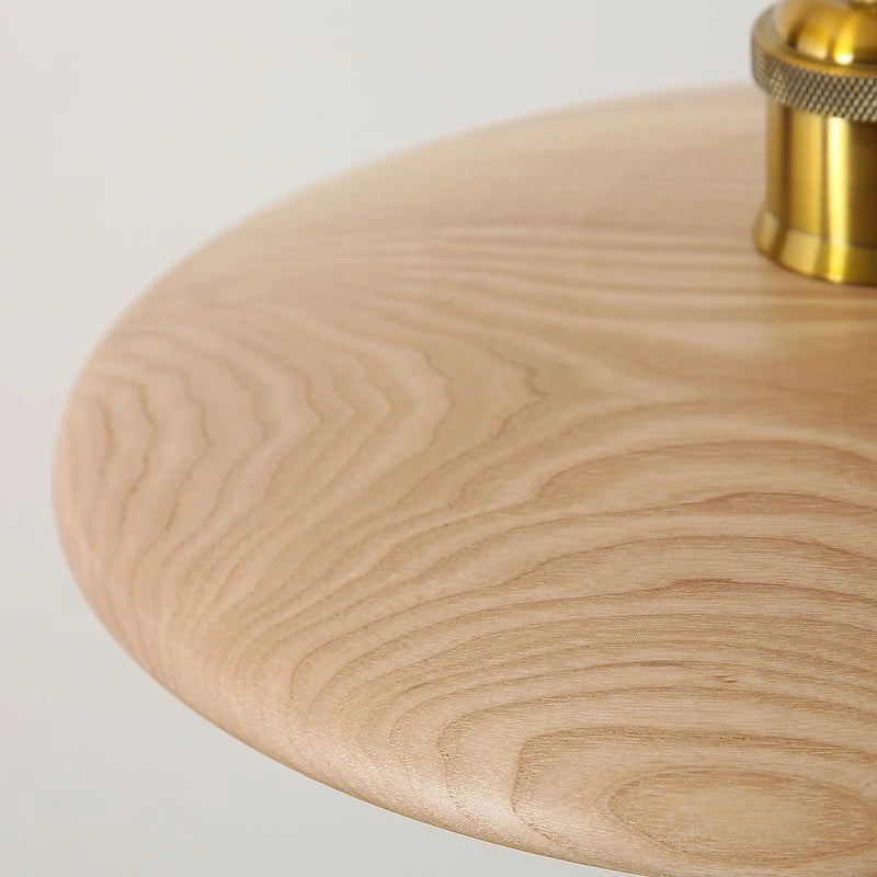 Lampe de style idyllique soucoupe volante bois lampes suspendues E27 Table à manger décor lumière Restaurant chevet salon de thé chapeau lampe suspendue - vue 4 sur 12