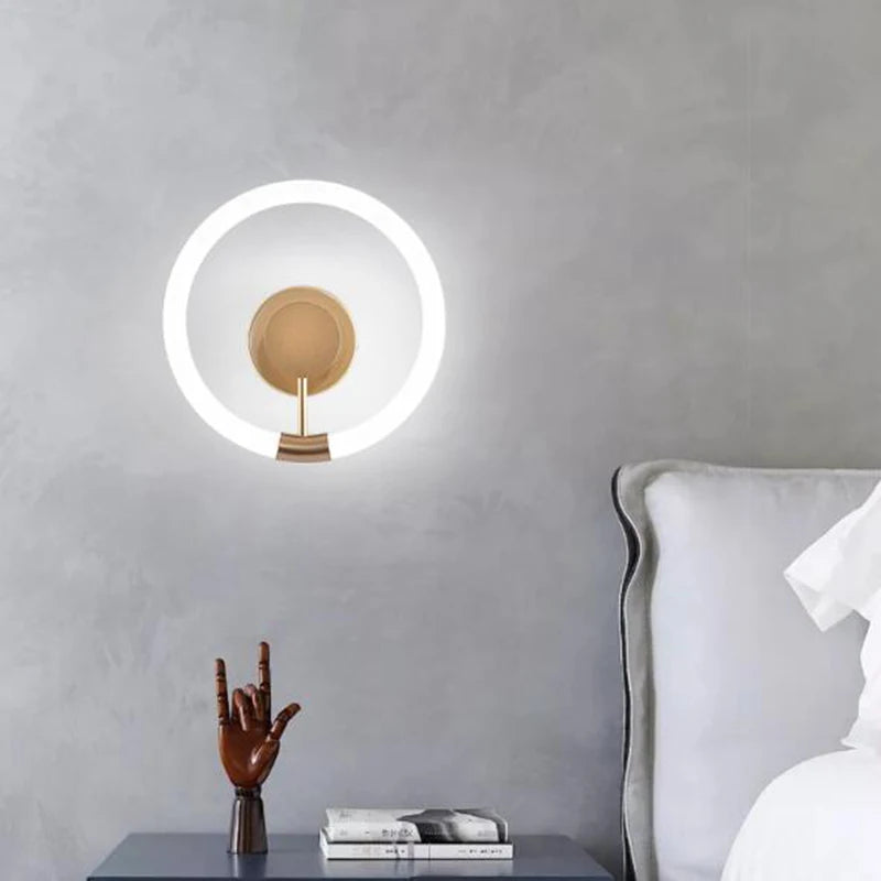 Applique murale LED Moderne Or Cercle - vue 4 sur 8