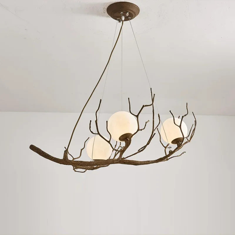 lustre suspendu en forme de branche d'arbre à led décor rétro - vue 4 sur 12
