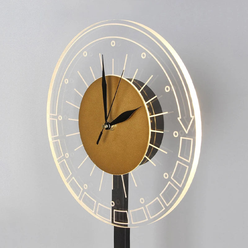 Nordische Stehleuchten mit LED-Uhr - vue 5 sur 9