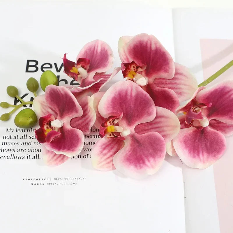 fleurs artificielles phalaenopsis réalistes pour décorations variées