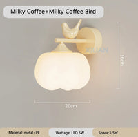 Moderne Wandleuchte aus PE mit LED-Vogellampenschirm