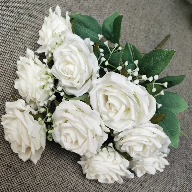 bouquet de roses en soie pour décoration de mariage et fêtes - vue 8 sur 13