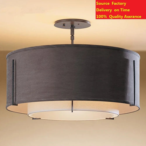 Chinesische LED-Deckenleuchte aus künstlerischem Stoff, dekorative sanfte Lampe - vue 5 sur 8
