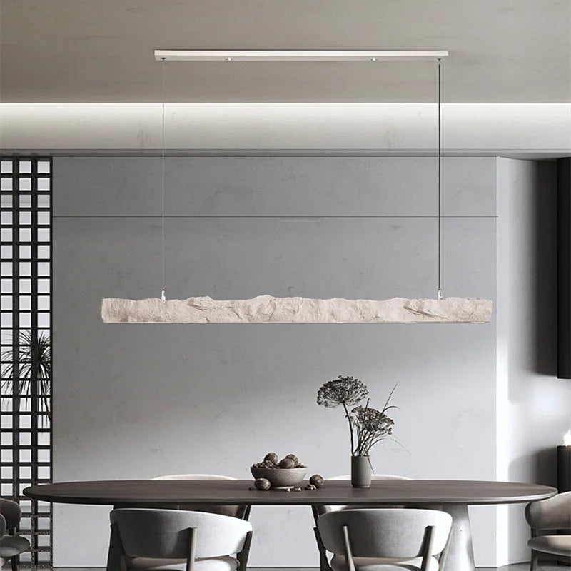 Nordique minimaliste Wabi-Sabi vent LED bande Restaurant suspension lumières décor à la maison salle à manger Bar lustre suspendus luminaires