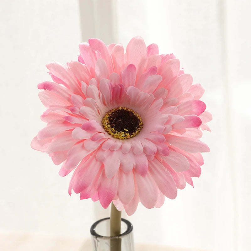 lot de têtes de fleurs artificielles gerbera pour décoration intérieure et extérieure - vue 5 sur 11