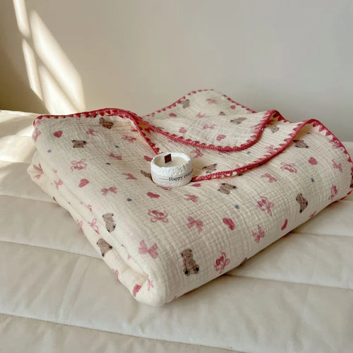 Plaid coton crepe leger motifs enfant style moderne