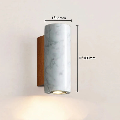 LED-Wandleuchte aus Marmor mit dekorativem Nachttischhalter im nordischen Stil für Hotel und Zuhause - vue 9 sur 8